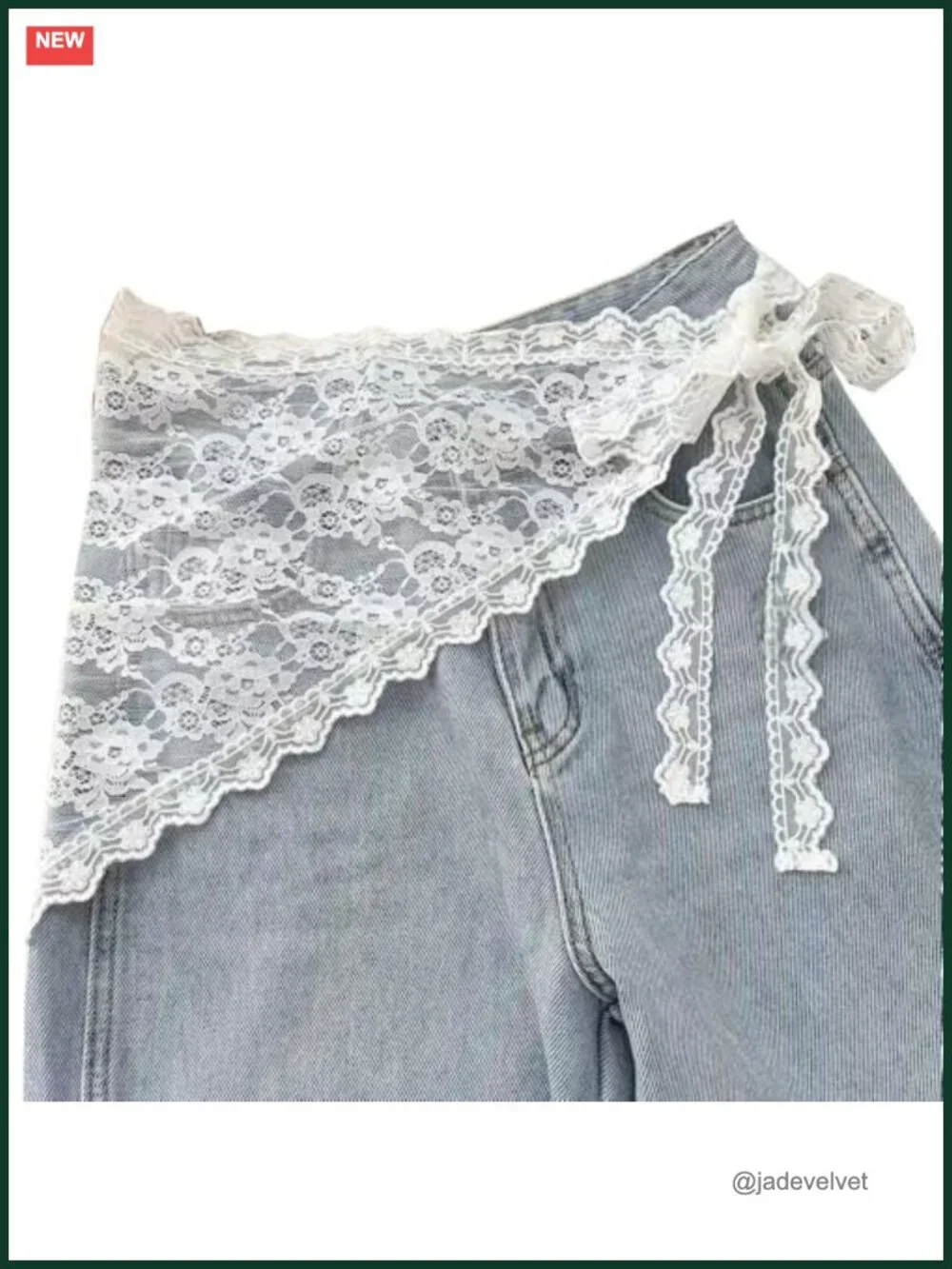Lace Floral Triangle Scarf Wrap Belt Hair Scarf Bandana for Women